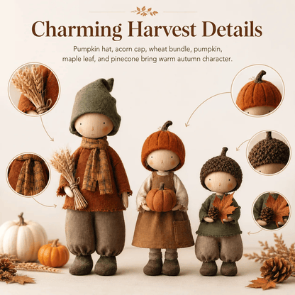 🍁Set of 3 Rustic Autumn Harvest Dolls