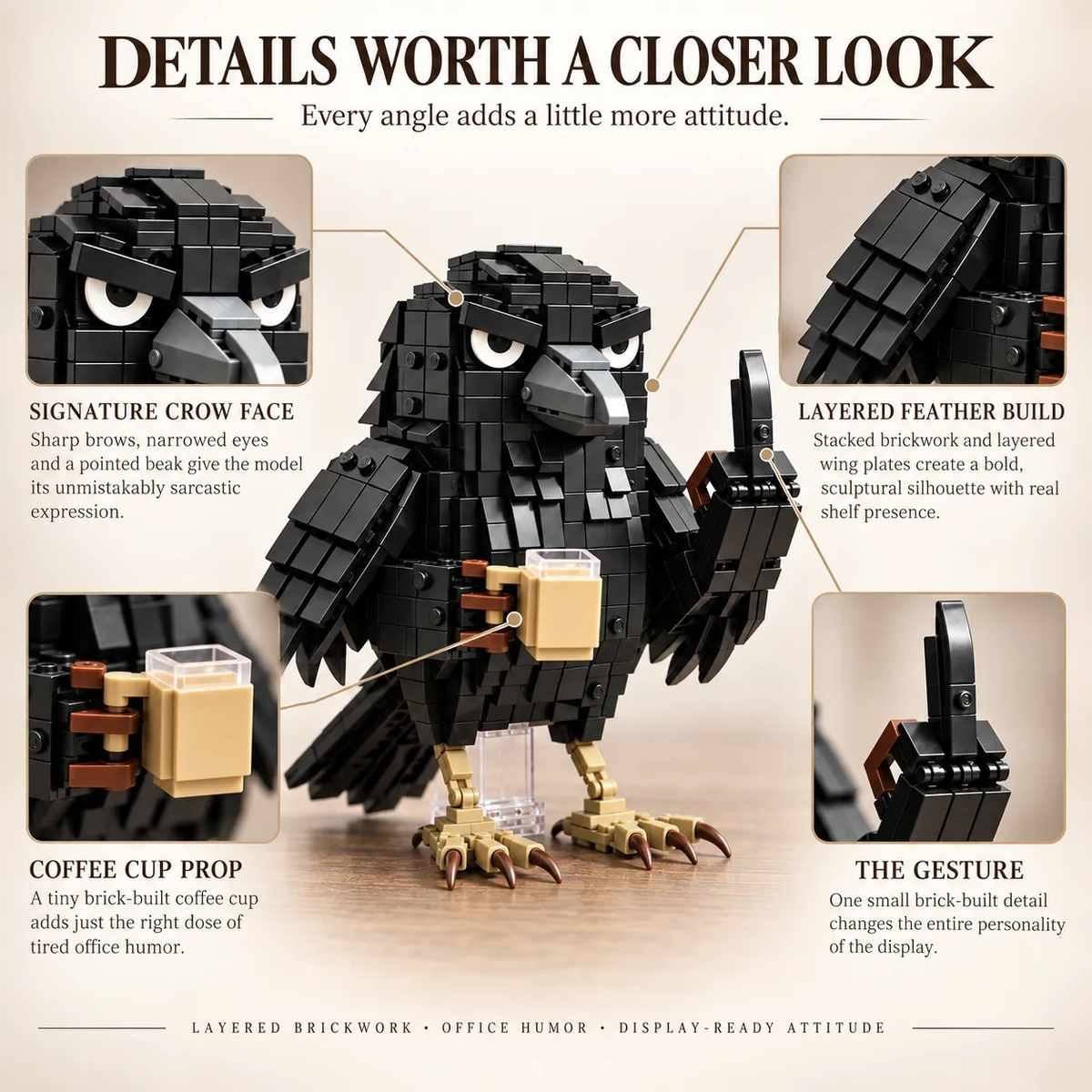 Sarcastic Crow Building Block Set